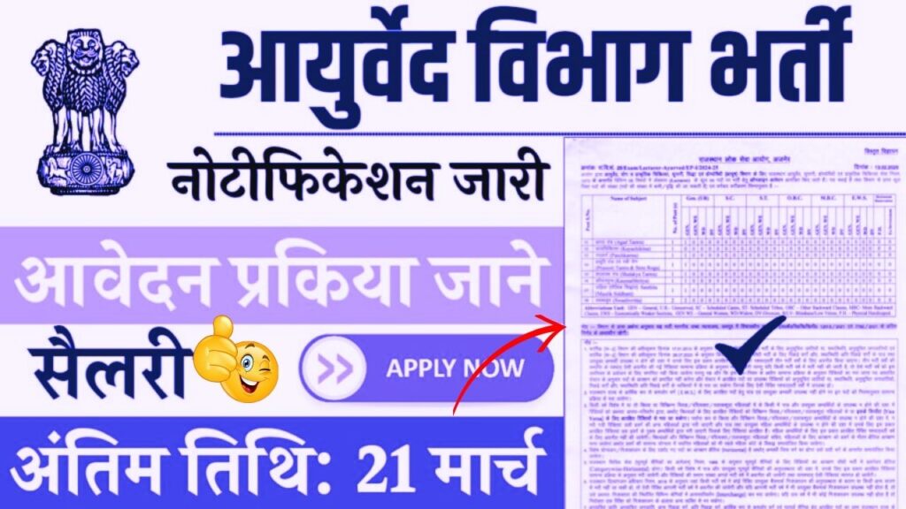 Ayurved Vibhag Vacancy