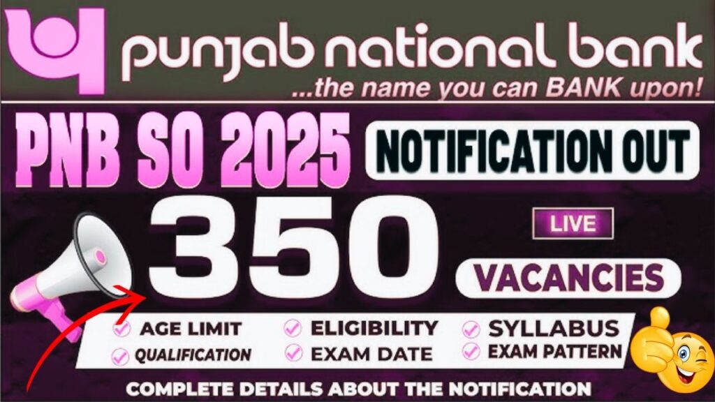 Panjab National Bank SO Vacancy